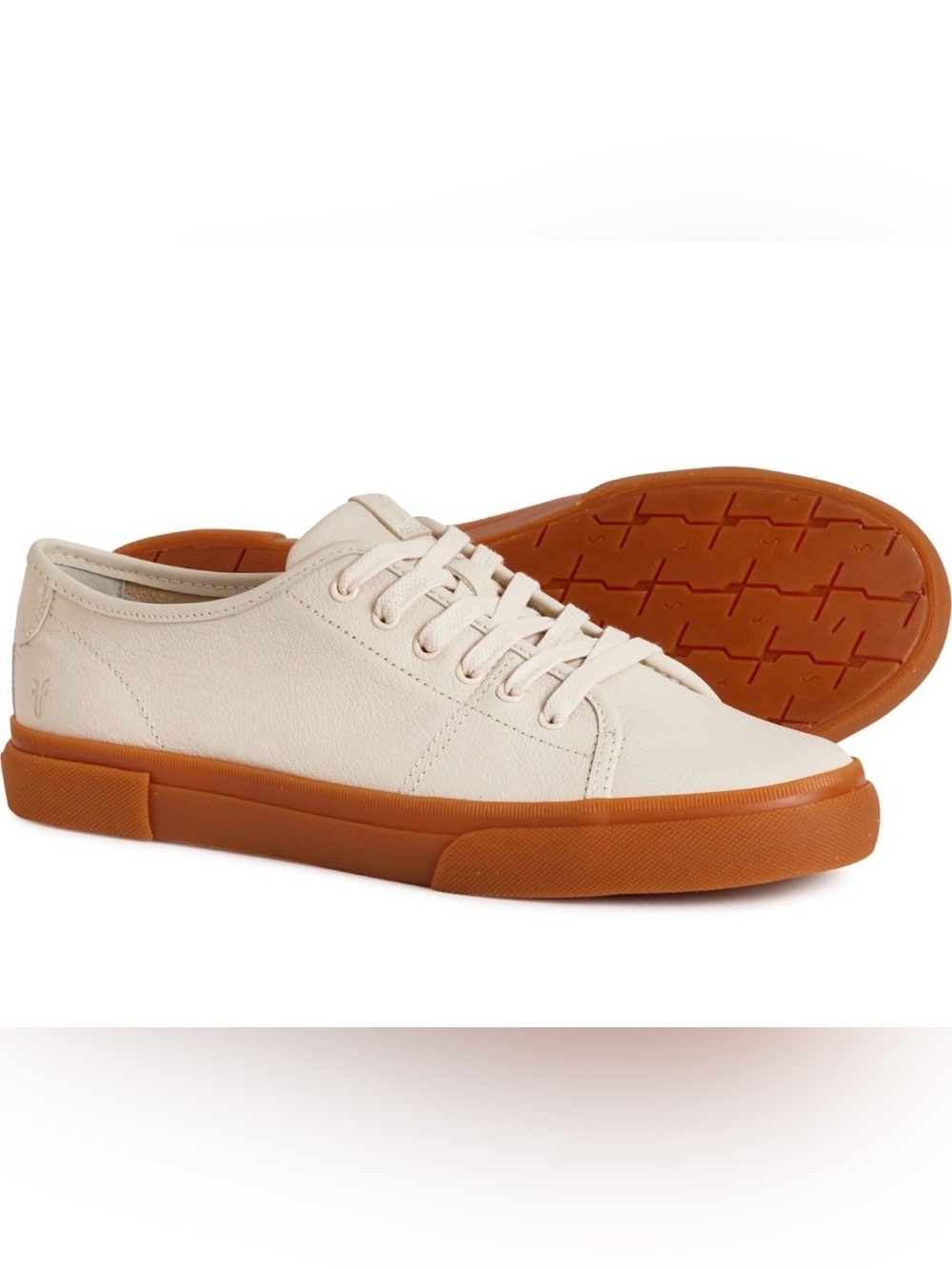 FRYE Gia Low Lace Leather Sneakers Ivory Gum Sole Women’s 9 NWOB